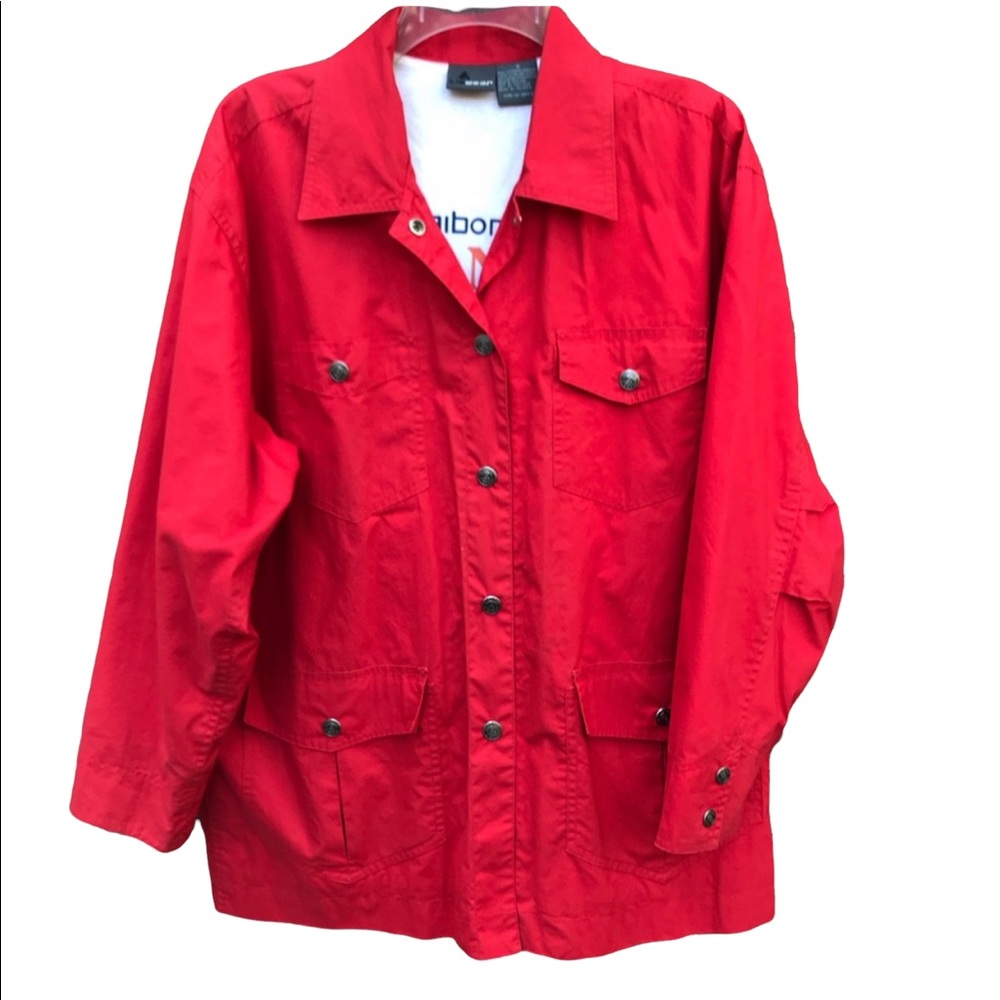 Vintage Liz Claiborne Women’s Red Button Front Jacket Size Small